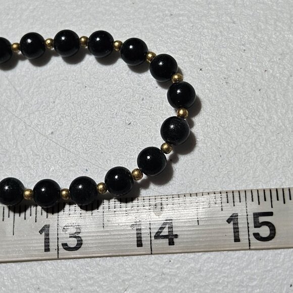 Vintage Elegant Black Beaded Necklace Retro Minimalist Fashion Jewelry Women - Picture 5 of 5
